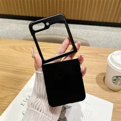 Clear Matte Shockproof Transparent Hard PC Ultra Slim Case for Samsung Z Flip 1 (Black)