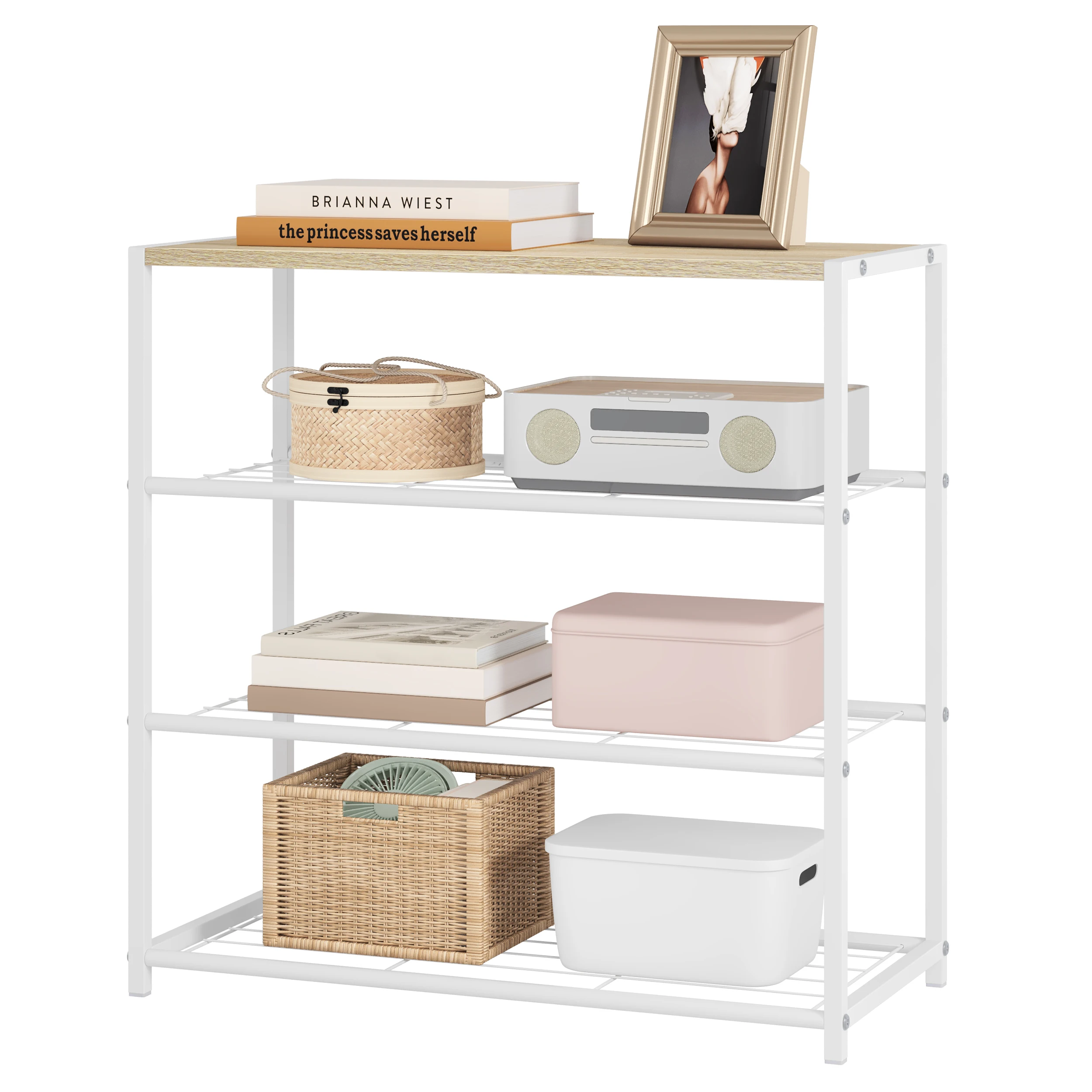 WOLTU Schuhregal 2/3/4 Schichten Schuhorganisatoren Metallrahmen Schuhaufbewahrungsregal Schuhbank für Wohnzimmer Eingang Flur Badezimmer – Detail 19