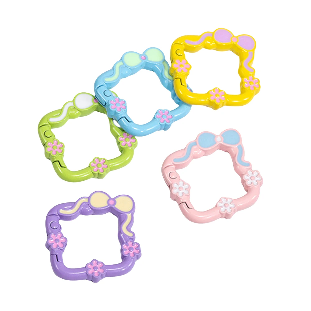 5 stücke Metall Bunte Frühling Verschluss Öffnende Karabiner Schlüsselbund Clip Haken Für DIY Schlüssel Ring Schnalle Schmuck Machen Liefert Stecker – Detail 1