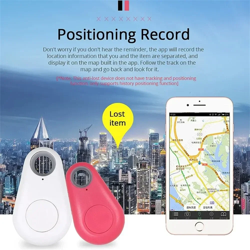 Bluetooth Tracker Mini Fashion Smart Pets Anti Lost Alarm Wireless Child Bag Key Finder Locator Reminder Selfie Shutter Control
