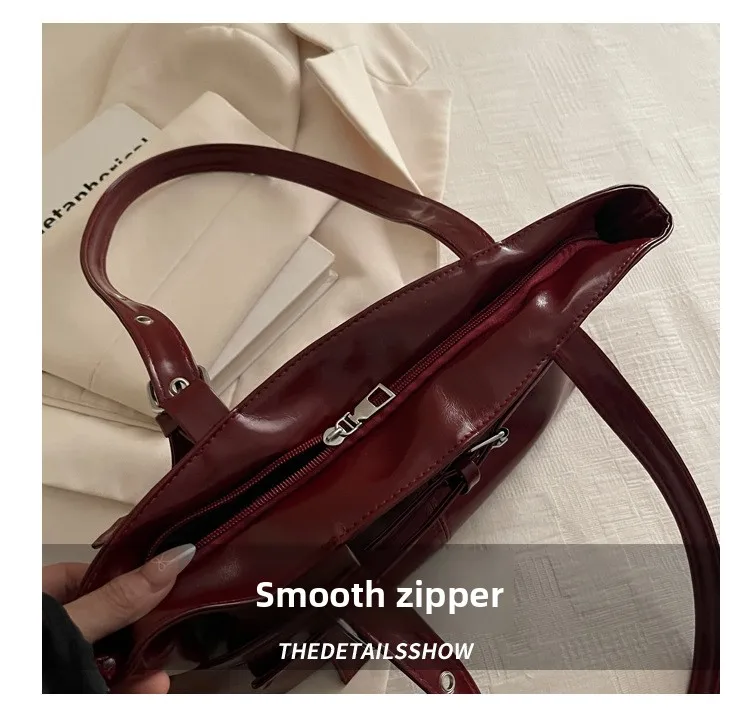 Large Capacity Women’s Shoulder Bag Tote Commuter Bag Simple Vintage Cross-Border New Style Bag Versatile Sensation 2025