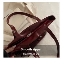 Large Capacity Women’s Shoulder Bag Tote Commuter Bag Simple Vintage Cross-Border New Style Bag Versatile Sensation 2025