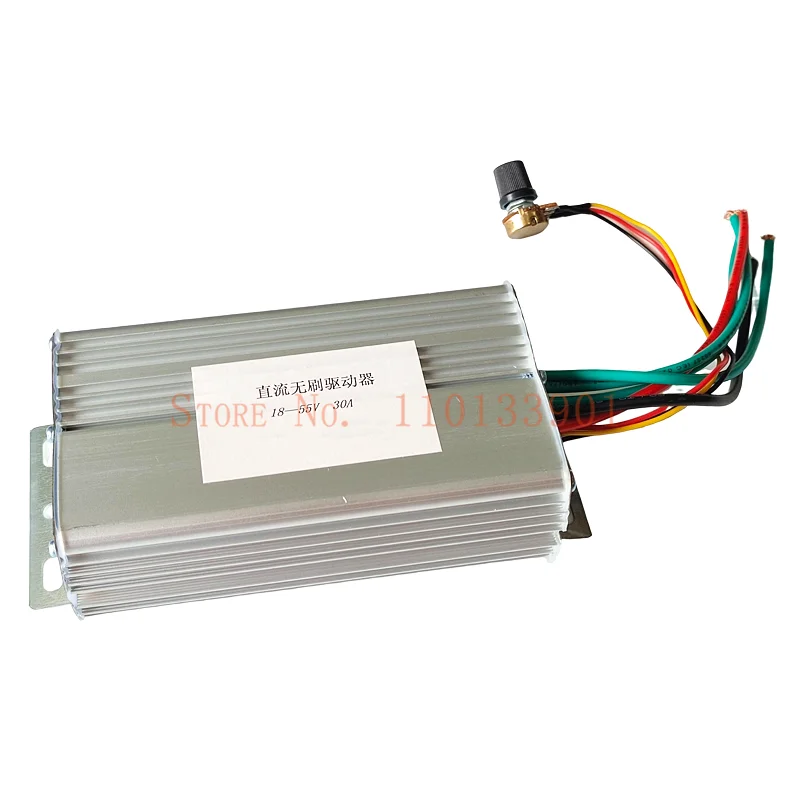 No Hall 900W 1650W DC Brushless Motor Controller Regulation Switch Driver Board Electric Governor 30A DC 9V 18V 24V 36V 48V 55V