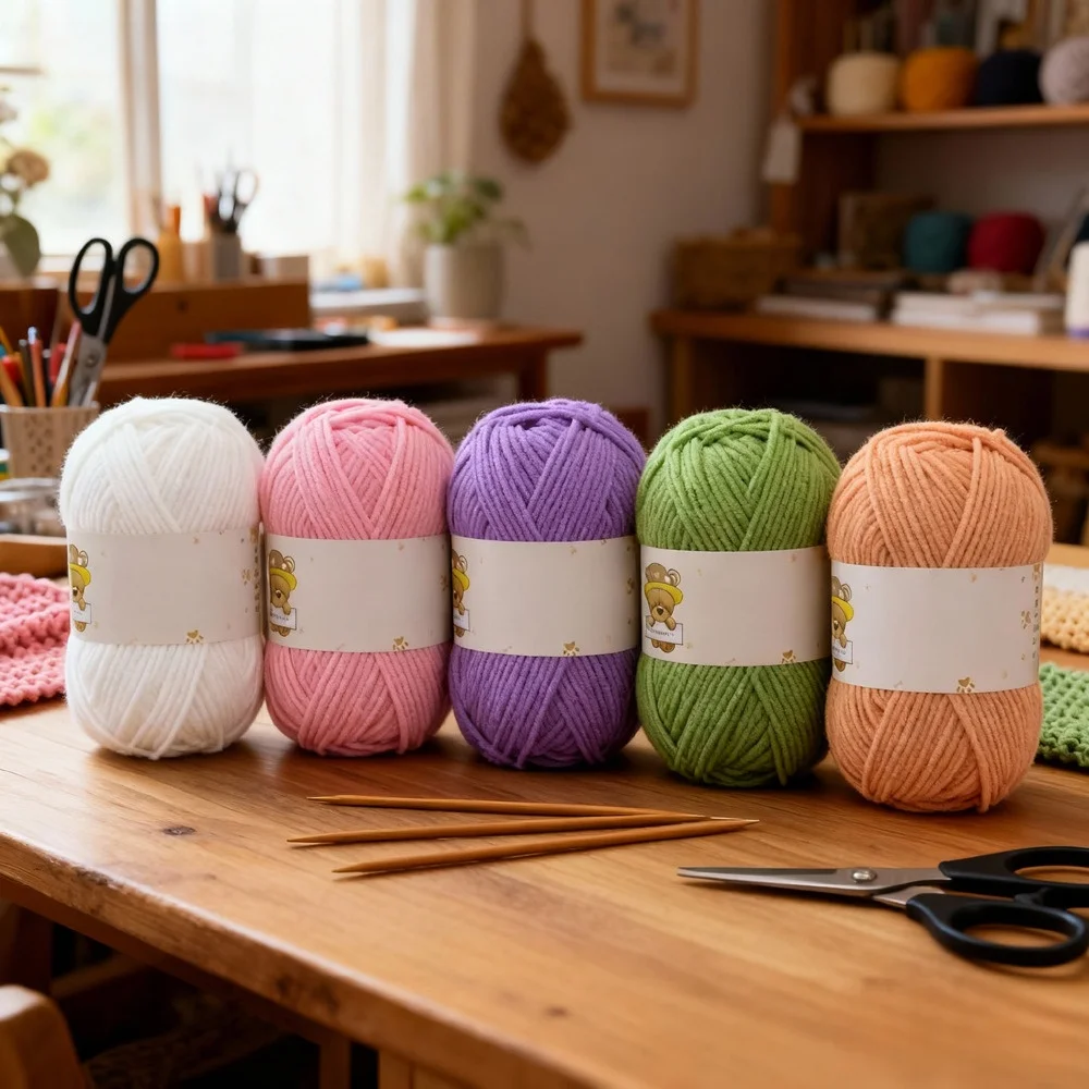 1 قطعة 50 جرام ماتي الشنيل غزل دمية الموضوع اليدوية الكروشيه محبوك المواد الصغيرة شريط الجليد الموضوع