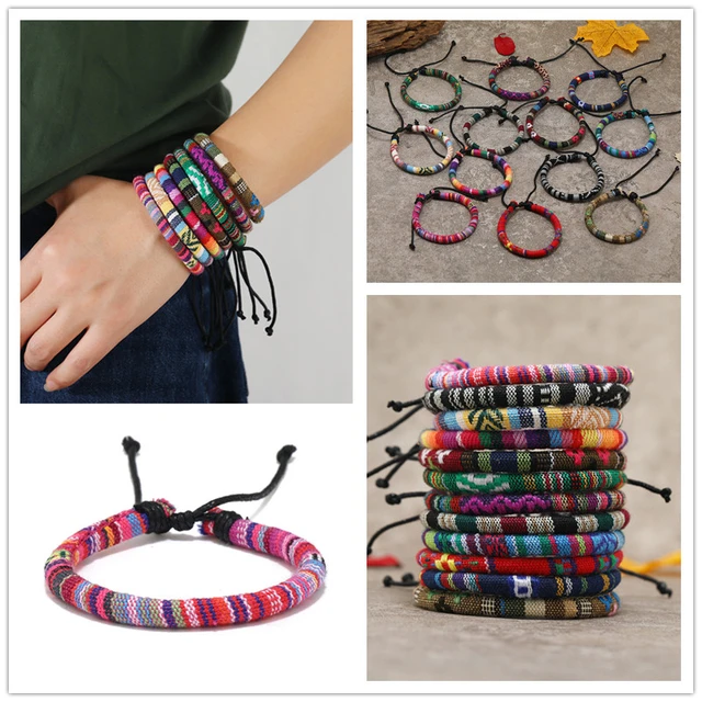 Woven Bracelet Bulk for Women, Kids & Girls - Nepal Style Friendship  Bracelets Handmade Braided Rope Wrist String Chain - AliExpress
