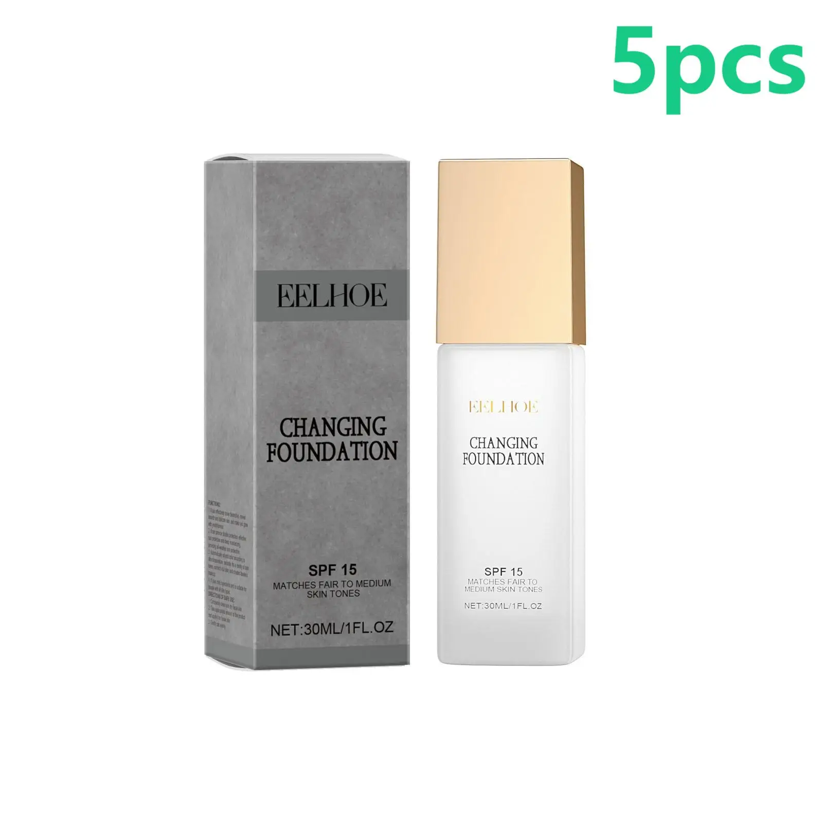 Description Picture 5 of itemEELHOE Colour Changing Foundation Spf 15 Long Lasting Waterproof Sweatproof Matte Finish Flawless Full Coverage Foundation 30ml