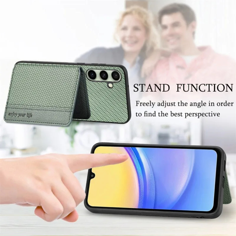 Luxury Leather Wallet Phone Case with Card Holder & Magnetic Stand