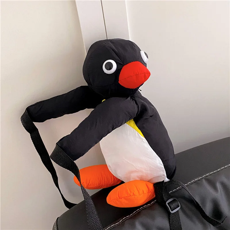 귀엽고 귀여운 만화 펭귄 배낭, 패션 개성 있는 봉제 인형 배낭, 어린이용 숄더백, 미니 배낭 가방