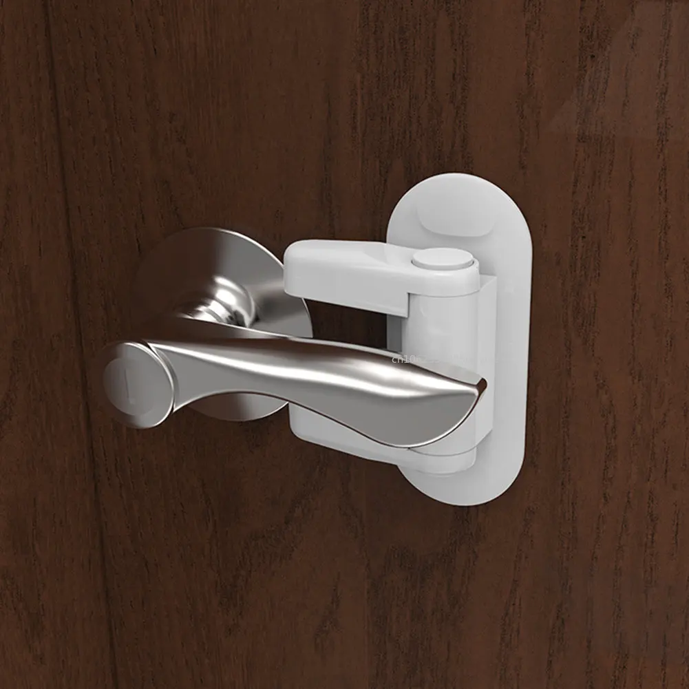 Universal Door Lever Lock Child Baby Safety Lock Rotation Proof Adhesive Security Latch Multi-functional door lock