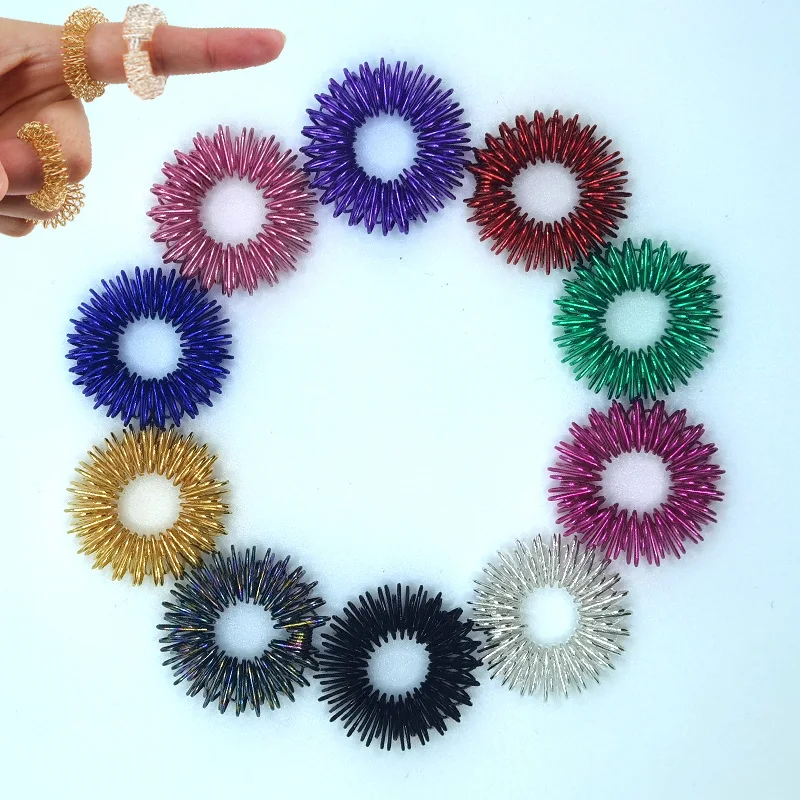 10 Stück/Los Bestseller Finger-Massage-Sujok-Ring Akupunktur-Ring Gesundheitspflege Körpermassage Chinesische Medizin Farbe Gold – Detail 6