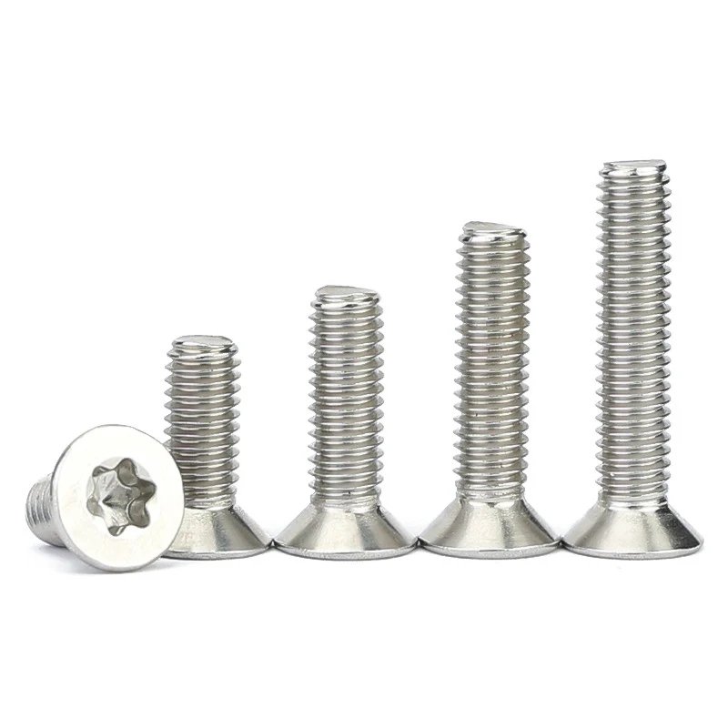 stainless steel screw 10pcs/lot Six-Lobe Torx Flat Countersunk Head Screw Bolt M1.6 M2 M2.5 M3 M4 M5 M6 M8 304 A2-70 stainless steel GB2673