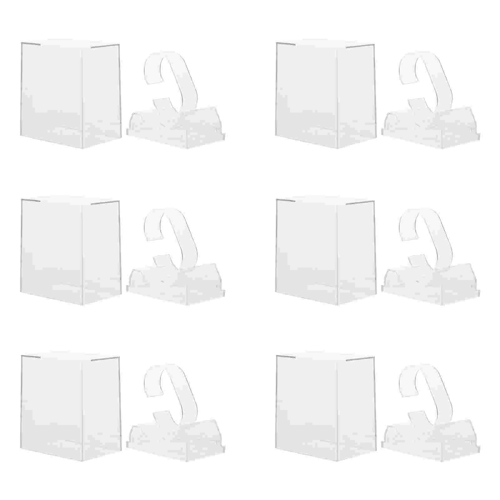 

Transparent Plastic Wrist Watch Display Rack Holder Show Case Stand Watch Storage Boxes Jewelry Packaging Case