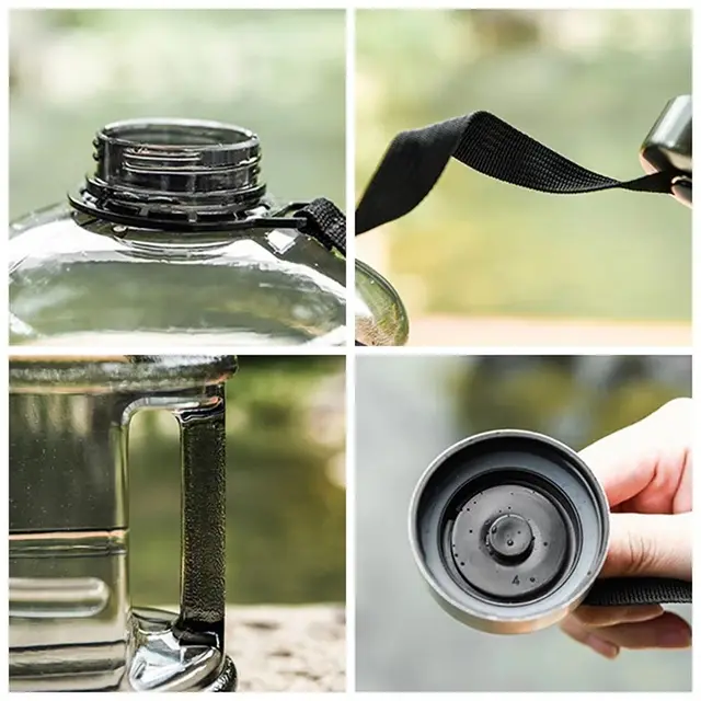 New 2L PETG Large Capacity Water Bottle Training Sports Workout Drink Bottle Shaker Bottle With Handle Outdoor Gym Gallon Bottle 2