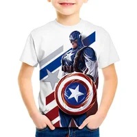 2022 Summer T-Shirt Girls boys Captain America Cartoon Print kids Clothes Fashion Harajuku Children'S Clothing Avengers T Shirt 1