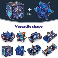 2 in 1 Star Sky Cube Magic Cube EDC Toy Infinity Cube Fidget Toy Puzzle Twist Toy Creative Decompression Plaything Birthday Gift 2