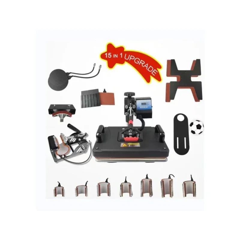 15in1 קומבינציה מכונת לחץ חום סובלימציה לחץ 16 x20 יחיד תחנה אחת