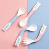 2pcs/set Baby Infant Baby Spoon Solid Feeding Supplies Pacifier Bending Spoon Utensils Flatware Children Tableware High Quality 5