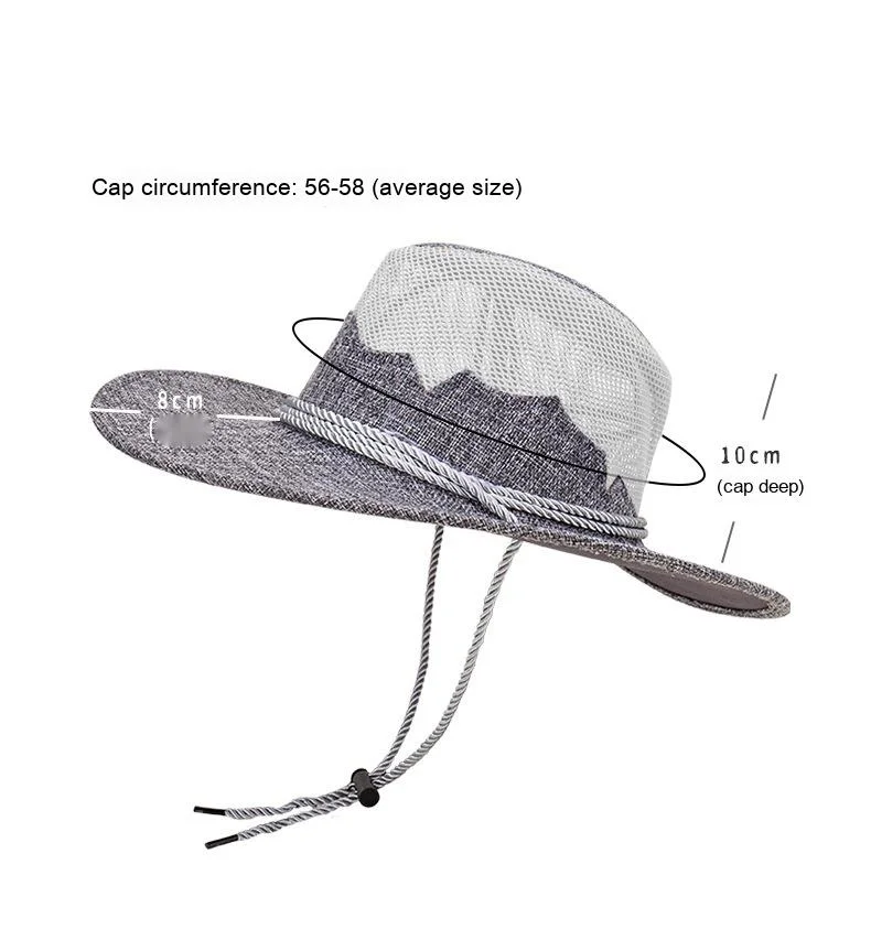 New Spring and Autumn New Drawstring Knitted Cowboy Hat for Men, Europe and America Outdoor Beach Sunscreen Jazz Straw Hat Beach Hat_voghion.com