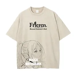 Vintage Washed Anime Graphic Cotton T - Shirt - Unisex Retro Streetwear Tee - XXL (01)