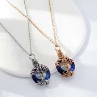 Cremation Jewelry Tree of Life Urn Necklace for Ashes with Crystal Memorial Keepsake Jewelry w/Funnel Filler Gifts for Women 2