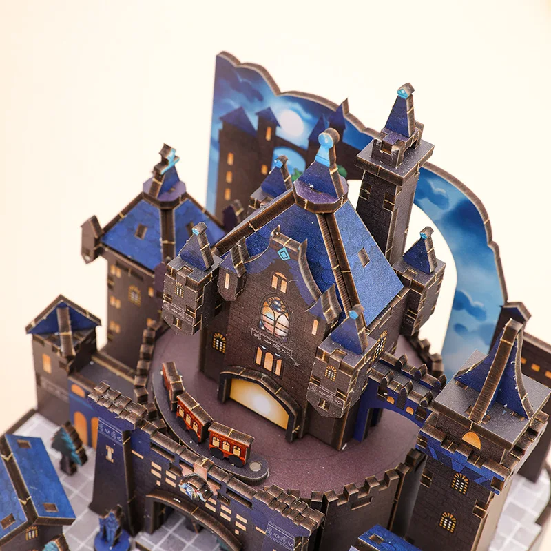 Handgemachte DIY Magic Castle Mangyang Spieluhr Selbstspleißende Holzspleiß-Spieluhr Desktop-Ornamente Weihnachten Geburtstagsgeschenk – Detail 15