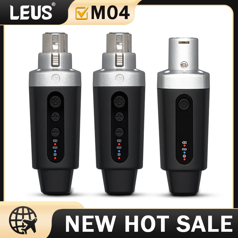 LEUS M04 2.4G Wireless Microphone Converter XLR Transmitter and Receiver Microphone Wireless System for Dynamic