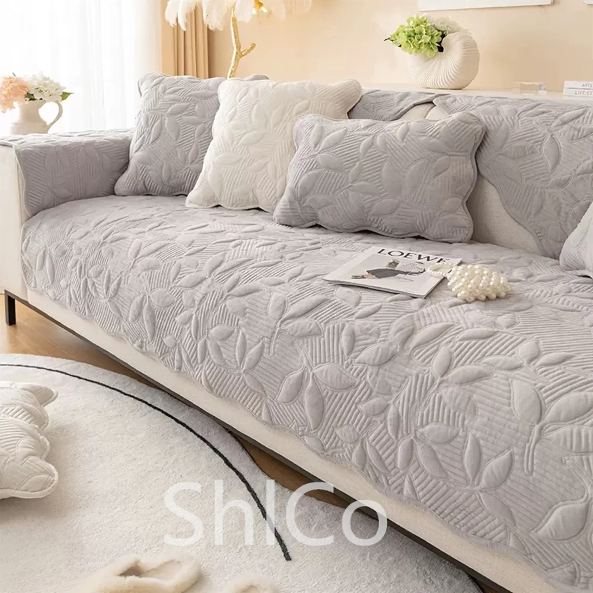 Velvet Sofa Cover Nonslip Sofa Cushion Couch Cover Sectional Couch