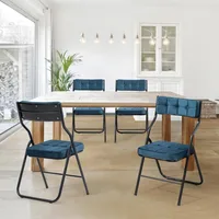 Padded Folding Chairs 4 Pack, Foldable Dining Chair with Cushion, Portable and Assembled Extra Seat for Wedding Party 1