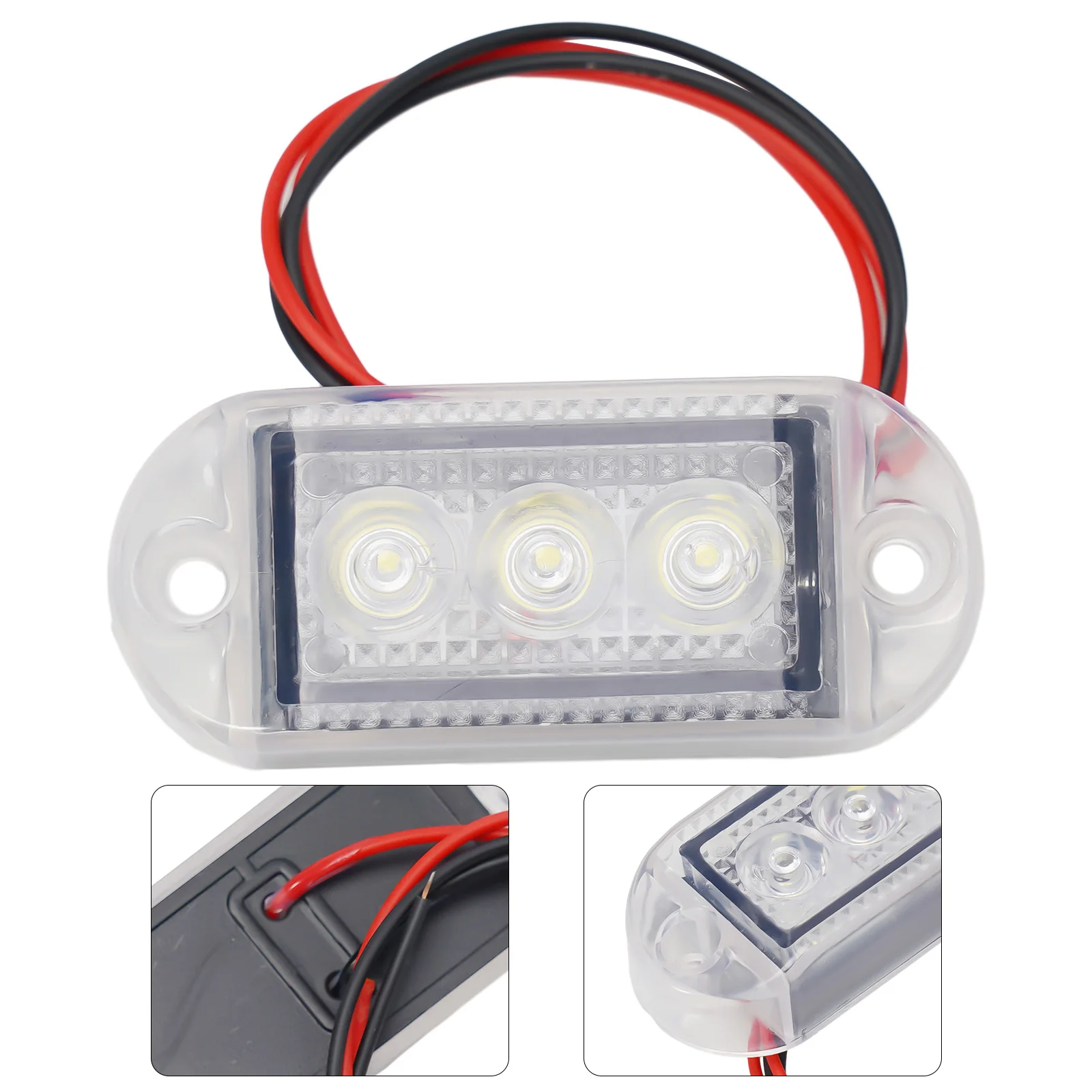 Luz LED de advertencia de piezas para remolque, iluminación trasera para camión, 12V, 24V, 3LED, indicador lateral, Accesorios para camión, 1 unidad
