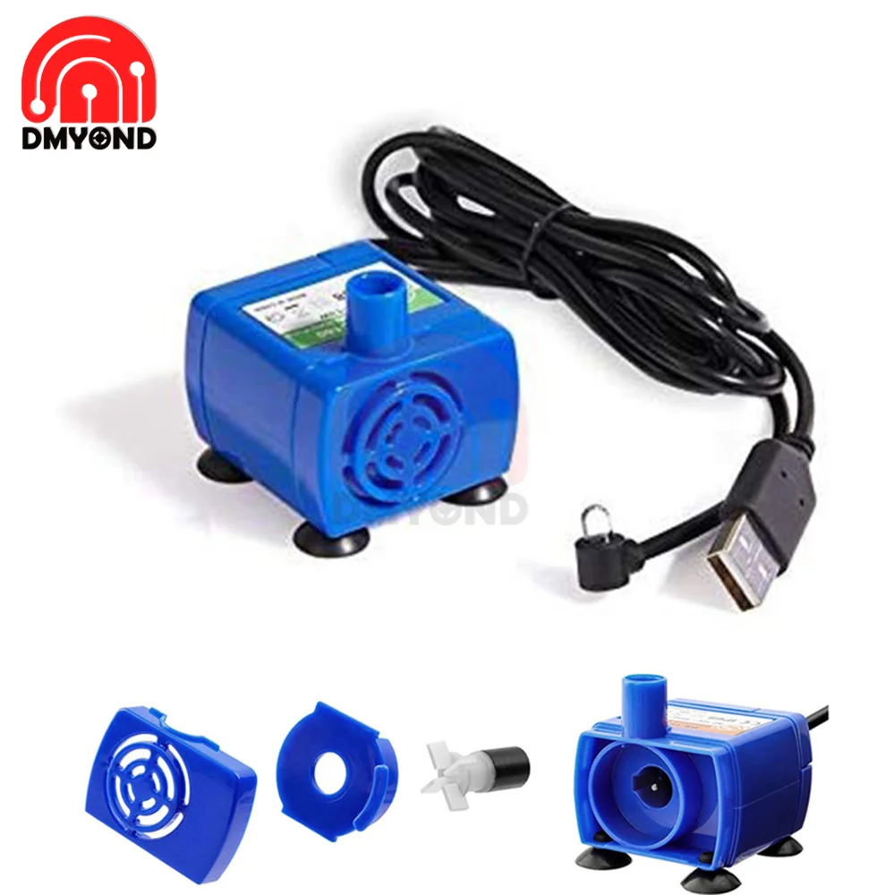 5V DC USB Water Pumps 15W Mini DIY IP68 Low Noise Motor Pump Accessories DR-DC160 for Pet Cat Drinking Bowl Water Dispenser Pet