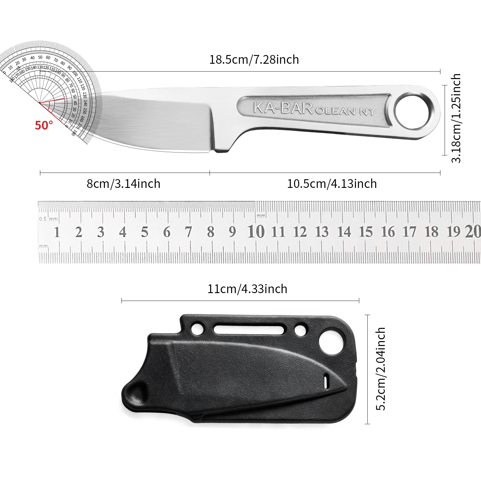 Coltello da Campeggio Multiuso Ultra Resistente – Lama Fissa Interamente in Acciaio Inox con Fodero, EDC Portatile per Campeggio, Escursionismo e Barbecue - immagine 6