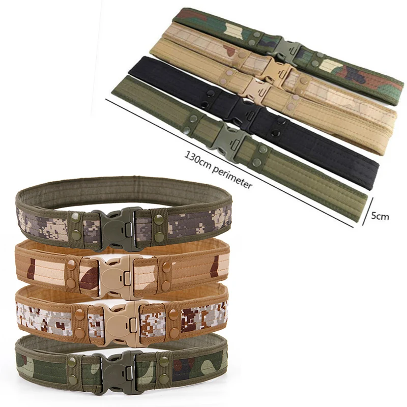 8 Colors 2022 Army Style Combat Belts 130cm Quick Release Tactical Belt