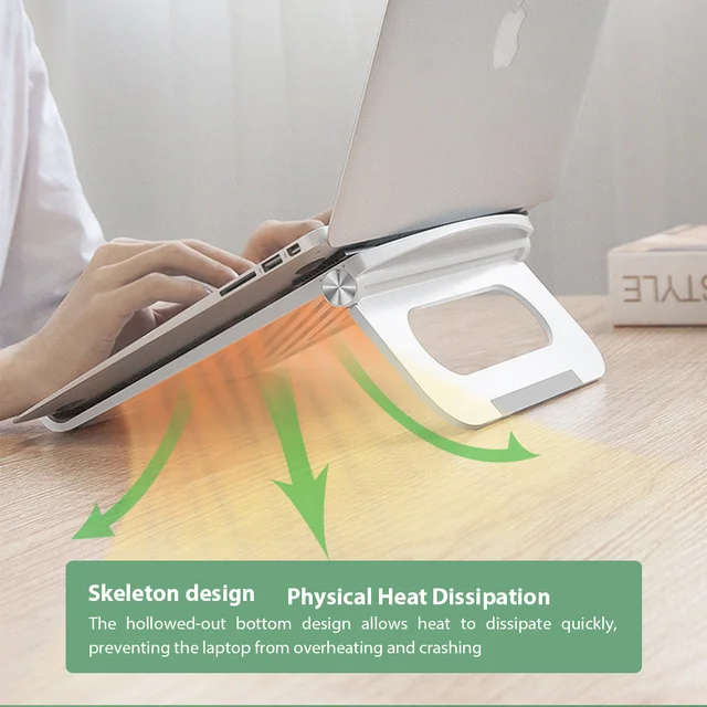 Soporte plegable ajustable para ordenador portátil, Base Compatible con Macbook Air Pro de 12,6 a 17 pulgadas