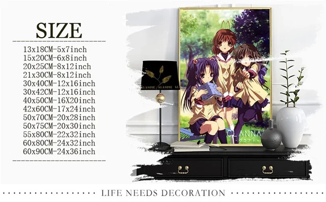 Clannad Classic Japanese Anime Art Print Poster Manga Cartoon Canvas  Painting Home Wall Decor Stickers - AliExpress