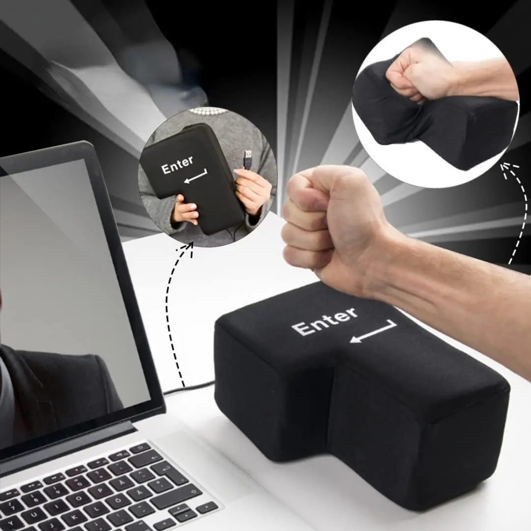 

Creative Super Sized USB Enter Key Pillow Big Enter Comfortable Economic Desktop Pillow Stress Relief Punch Bag