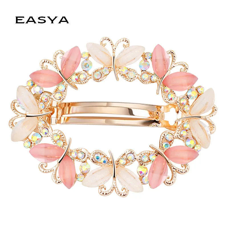 EASYA 2022 New Fashion Butterfly Hair Clips For Women Girls Crystal Rhinestone Barrettes Hairpin Hair Accessories