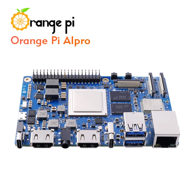 Orange Pi AIpro 8GB + Cooling Fan 8-12 Tops Ascend AI Computing Power Processor WiFi + BT Mini PC Single Development Board Computer