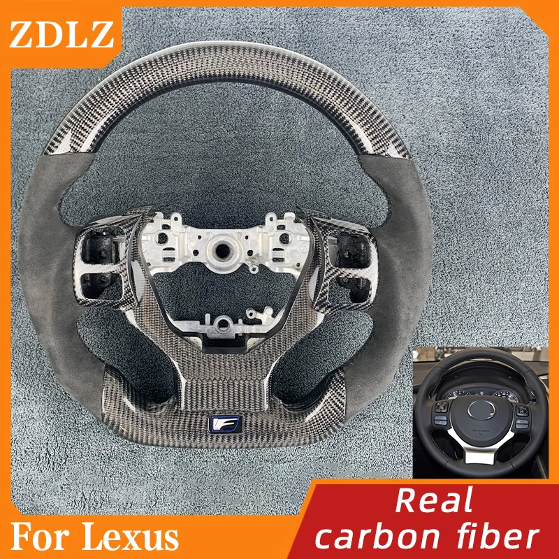 

Для Lexus 2013-2023 ISF CT RX RC LC NX GS ES рулевое колесо из углеродного волокна замшевое Автомобильное рулевое колесо
