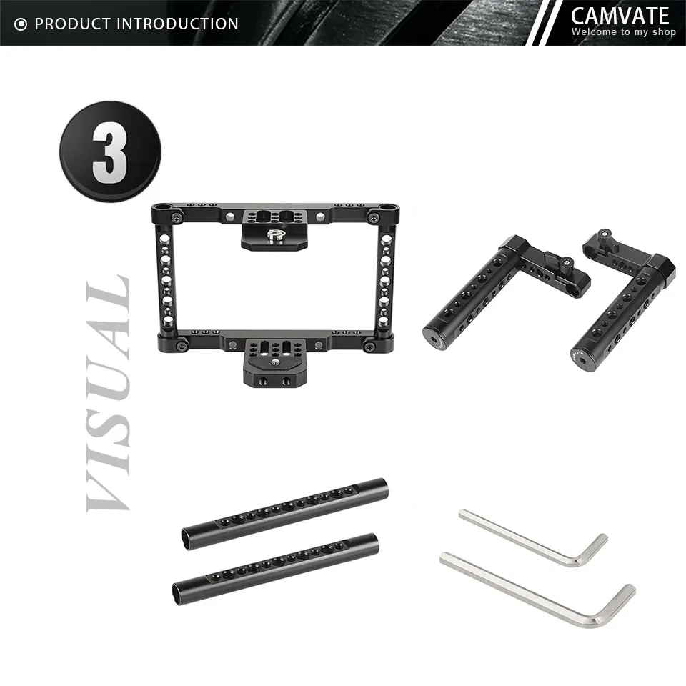 Director’s Monitor Cage Rig With Adjustable Dual Cheese Handgrip For 5" Or 5.5"
