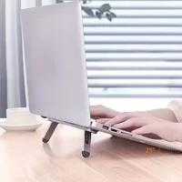 Support pour ordinateur portable réglable et pliable avec support pour clavier et tablette, conception de dissipateur de chaleur pour une réglage de la hauteur, une vision améliorée 2