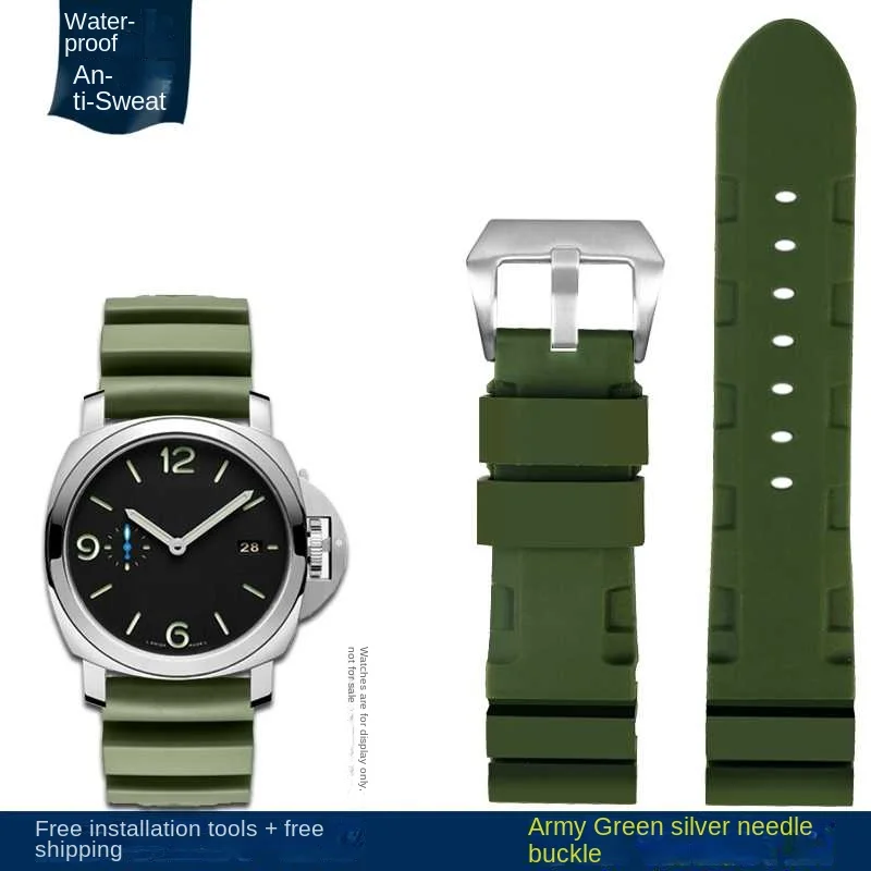 93.PANERAI用   24mm-22mm Panerai Black Rubber Strap 24/22 | US Panerai Official Website
