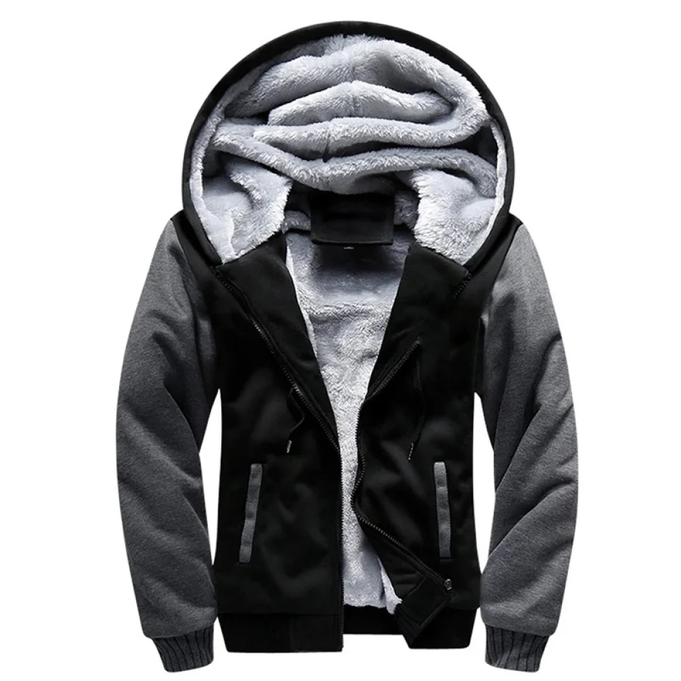 Men's Heavyweight Sherpa Lined Zip Hoodie - Thick Warm Winter Jacket With Pockets, Dark Grey - View #9