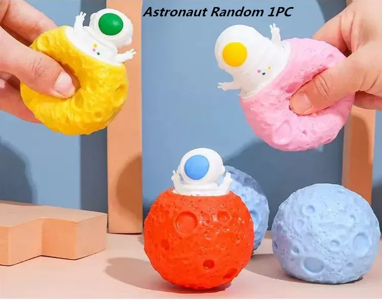 Whimsical Pumpkin Squirrel Astronaut Stress Relief Toy