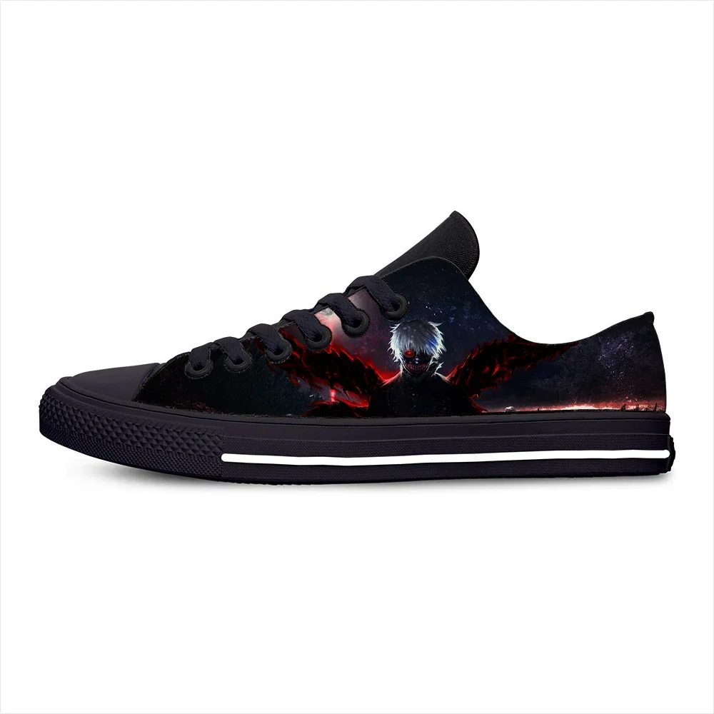 Hot Cool Fashion Low Top Sneakers Breathable Classic Canvas Shoes Man Woman Tokyo Ghoul High Quality Latest Board Shoes