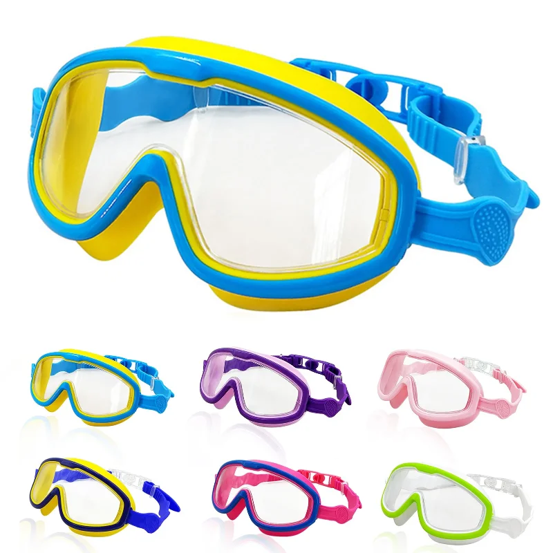 HD Wide View Kids' Swimming Goggles Waterproof Anti-Fog Big Frame Design for Boys & Girls Ideal for Swimming Pool Beach