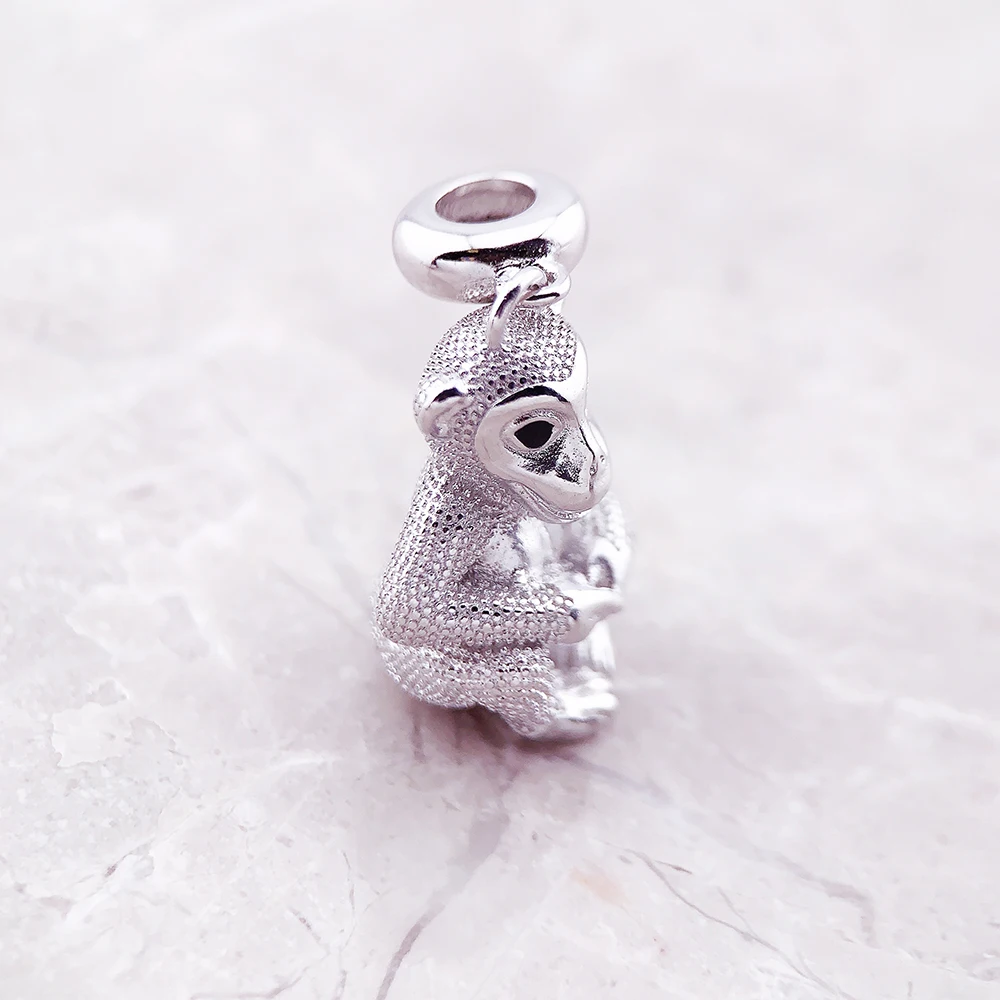 アクセサリー Monkey Monkey Charm Pendant Women Men Spring Pure 925 Sterling Silver