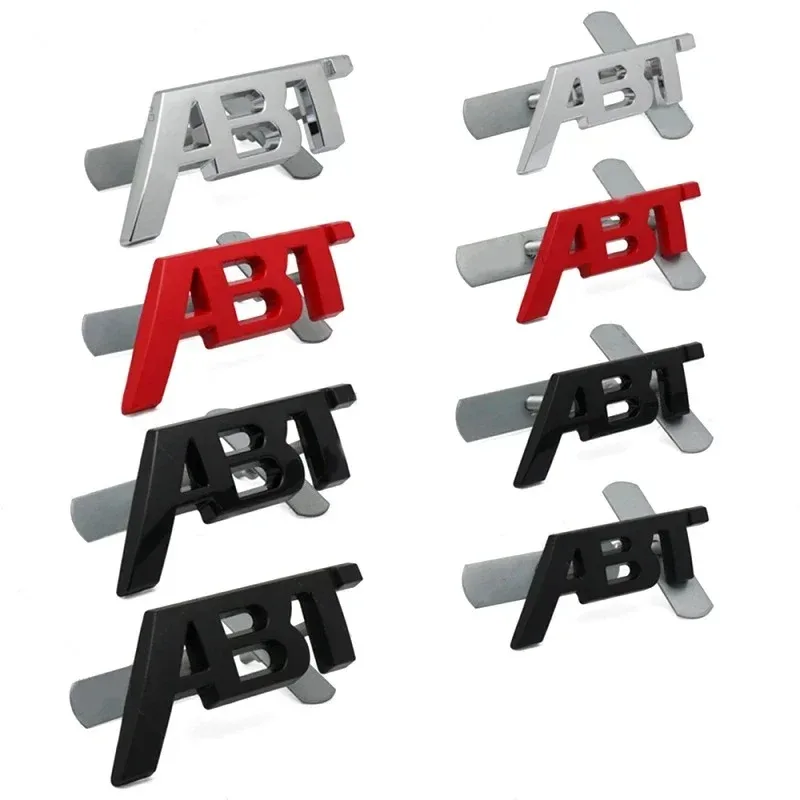 3D Metal ABT Car Front Grill Emblem Badge Sticker For Audi A3 A4 A5 A7 A7 Q3 Q5 Q7 TT RS6 RS3 VW Polo Golf 7 Accessories