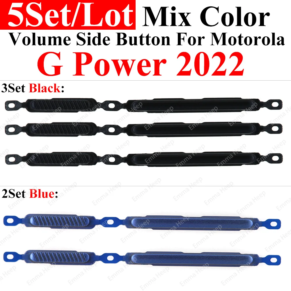 5-Piece Phone Housing Power Volume Button Set - External Side Key Parts