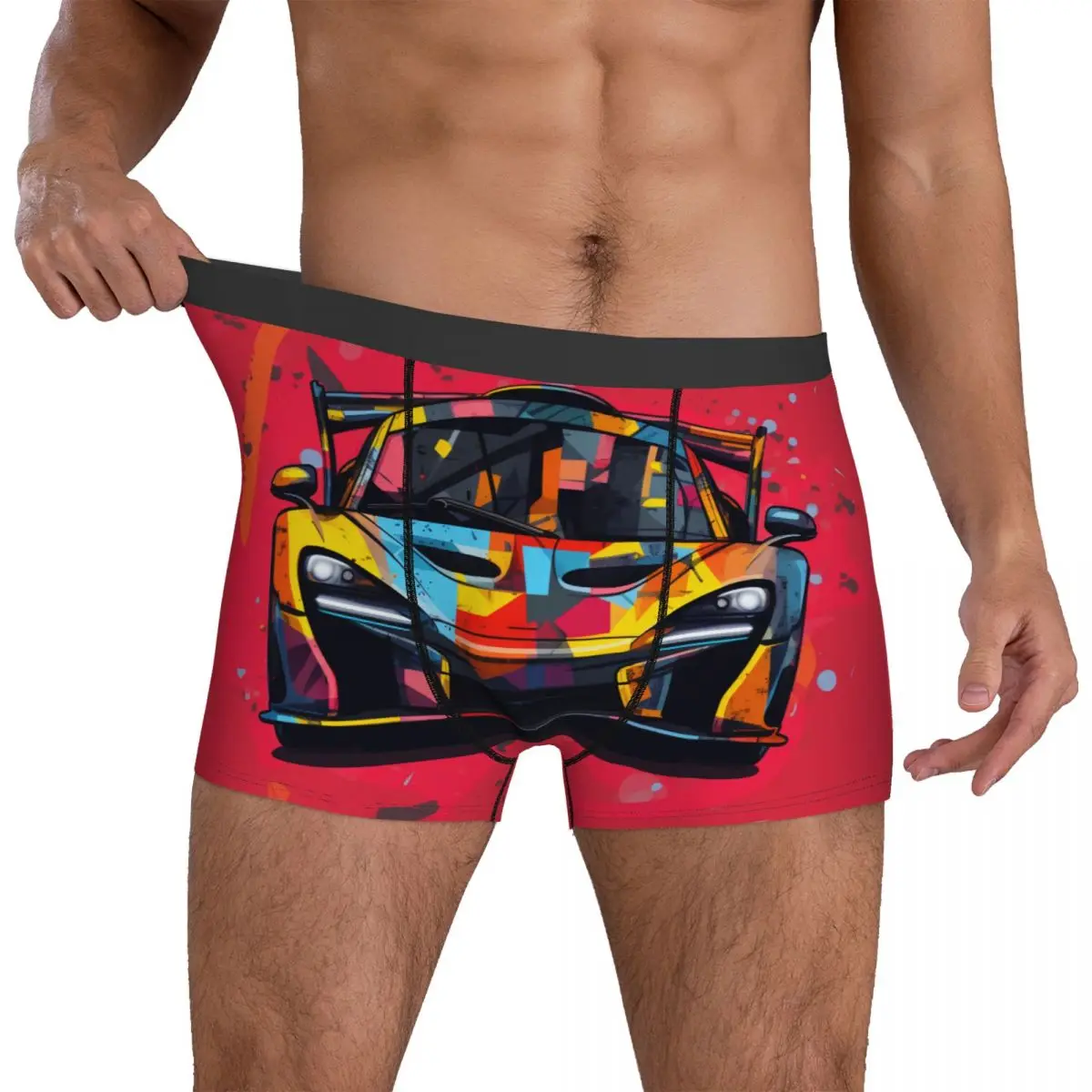 

Fantastic Sports Car Underwear Graffiti Simplified Form Man Shorts Briefs Sexy Boxershorts Trenky Print Plus Size Underpants