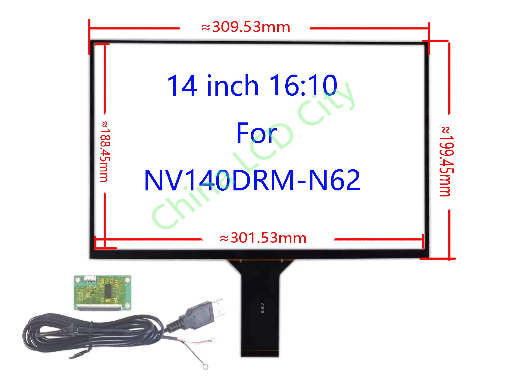 Usb Capacitivo Touch Screen Monitor Digitador Sensor Painel de Vidro 10 Dedos Raspberry pi Win7 10 14 16:10